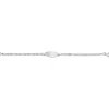 Identité bébé plaque tonneau or blanc 18 carats