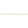 Identité bébé rectangle maille alternée or 9 carats