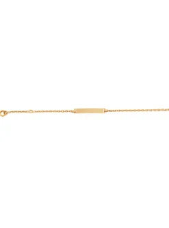 Identité bébé rectangle maille forçat or 18 carats