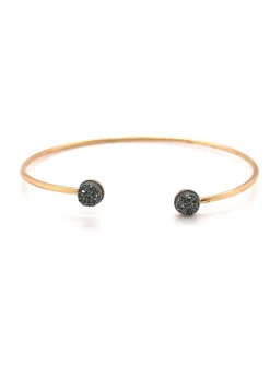 Jonc Brillaxis ouvert Glint Druzy platine