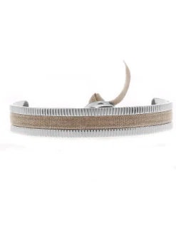 Jonc Ruban Les Interchangeables argenté_x005f_x000D_beige 4mm strié