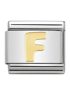 Maillon Nomination Alphabet lettre F or