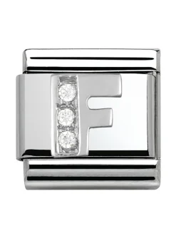 Maillon Nomination argent avec OZ Alphabet lettre F