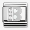 Maillon Nomination argent avec OZ Alphabet lettre B
