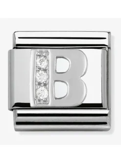 Maillon Nomination argent avec OZ Alphabet lettre B