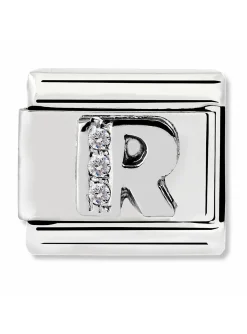 Maillon Nomination argent avec OZ Alphabet lettre R