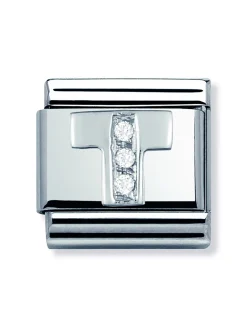 Maillon Nomination argent avec OZ Alphabet lettre T
