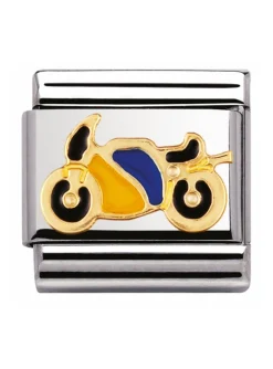 Maillon Nomination Moto jaune et bleue