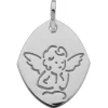 Médaille ange moderne en or blanc 18 carats