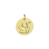 Médaille ange or jaune 18 carats 16mm