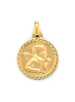 Médaille Brillaxis ange diamantée striée