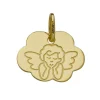 Médaille Brillaxis ange face stylisé nuage or jaune
