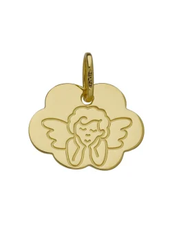 Médaille Brillaxis ange face stylisé nuage or jaune