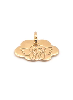 Médaille Brillaxis ange face stylisé nuage or jaune