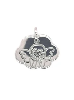 Médaille Brillaxis ange nuage or blanc 9 carats