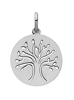 Médaille Brillaxis arbre de vie or blanc 9 carats