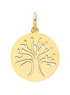 Médaille Brillaxis arbre de vie ajouré or 9 carats