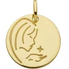 Médaille Brillaxis moderne Vierge dessinée_x005f_x000D_or 18 carats