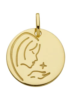 Médaille Brillaxis moderne Vierge dessinée_x005f_x000D_or 18 carats