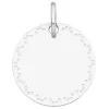 Médaille Brillaxis or blanc 18 carats frise