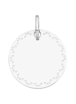 Médaille Brillaxis or blanc 18 carats frise
