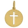 Médaille Brillaxis or jaune 18 carats croix ajourée