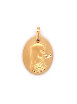 Médaille Brillaxis or vierge diamantée 1 étoile