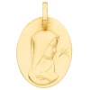 Médaille Brillaxis ovale vierge diamantée_x005f_x000D_1 étoile or jaune
