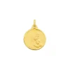 Médaille Brillaxis vierge en or jaune 9 carats