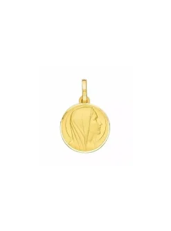 Médaille Brillaxis Vierge profil droit or 18 carats