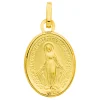 Médaille Brillaxis Vierge Miraculeuse or jaune 9k