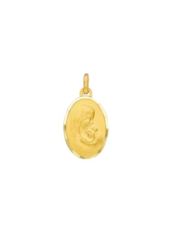 Médaille Brillaxis Vierge à l'enfant or 9 carats