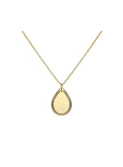 Médaille Emma et Chloé métal argenté_x005f_x000D_forme goutte ciselée sur les bords
