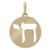 Médaille hébraïque Haï or jaune 18 carats