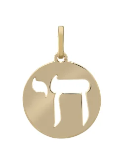 Médaille hébraïque Haï or jaune 18 carats