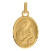 Médaille ovale Brillaxis Vierge à l'enfant_x005f_x000D_or jaune 18k