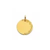 Médaille ronde gravée côté droit or jaune 18 carats