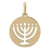 Médaille ronde or jaune 18 carats Menorah