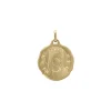 Médaille ronde vierge couronnée or jaune 18 carats