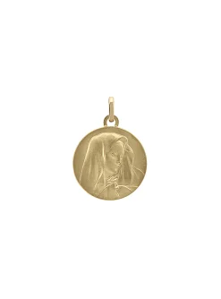Médaille ronde vierge or jaune 18 carats