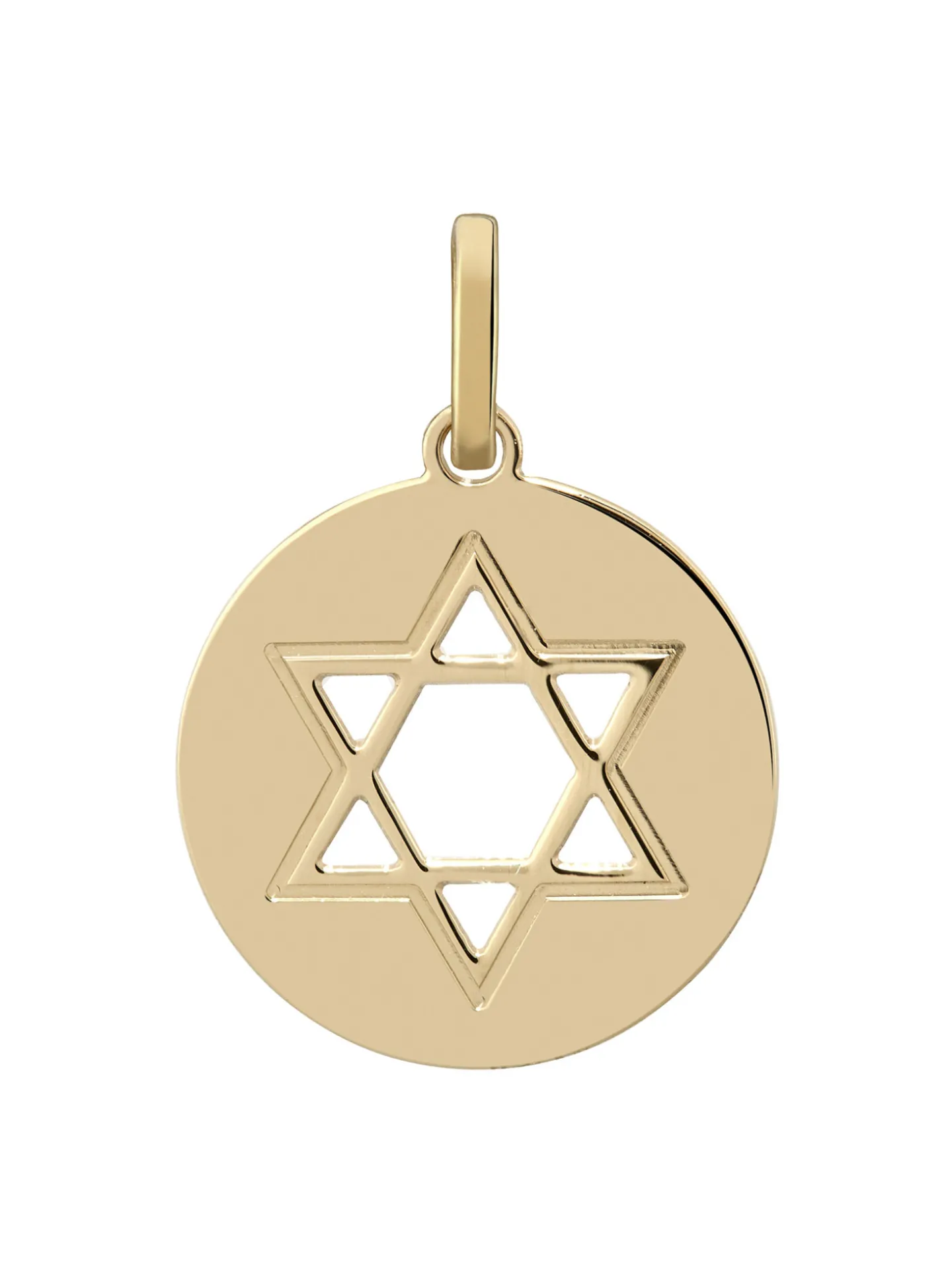 Médaille étoile de David or jaune 18 carats