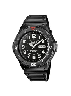 Montre Casio résine noire chiffres blancs