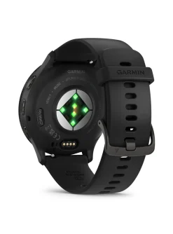 Montre connectée GARMIN Venu® 3_x005f_x000D_Lunette Gray en acier inoxydable avec boîtier noir et bracelet en silicone noir