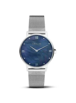 Montre femme Amalys Aurore acier cadran bleu nacré_x005f_x000D_collection Kelly
