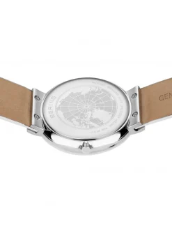 Montre femme Bering lunette céramique cuir blanc
