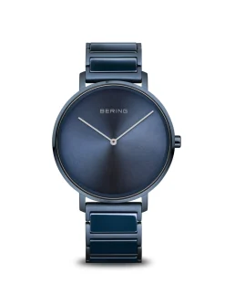 Montre femme Bering Slim céramique bleu