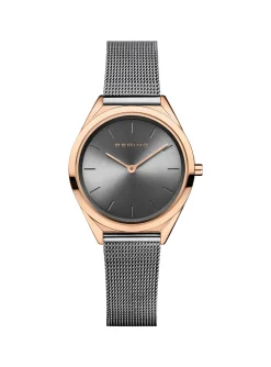 Montre femme Bering ultra slim acier doré rose_x005f_x000D_et noir