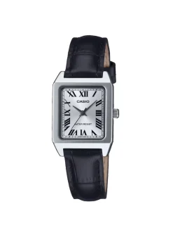 Montre femme Casio chiffres romains cuir noir