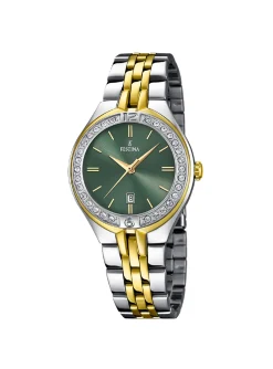 Montre femme Festina Mademoiselle bicolore_x005f_x000D_cadran vert