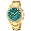 Montre femme Festina rainbow verte acier doré